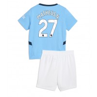 Manchester City Matheus Nunes #27 Fußballbekleidung Heimtrikot Kinder 2024-25 Kurzarm (+ kurze hosen)